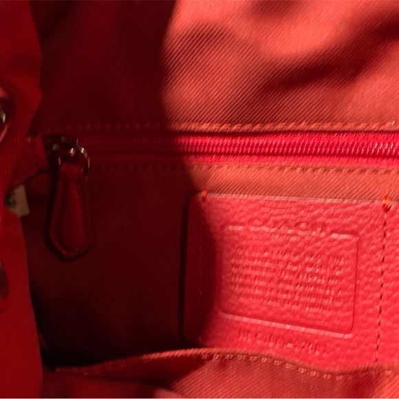 Coach red leather mini drawstring back pack - Picture 9 of 11